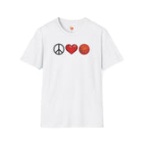 Peace, Love, Basketball Unisex T-Shirt